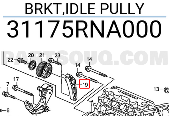 Honda 31175RNA000 BRKT,IDLE PULLY