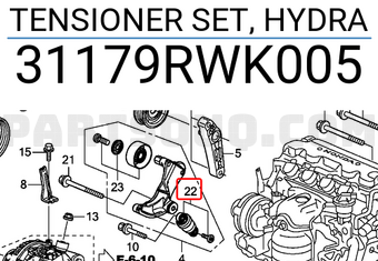Honda 31179RWK005 TENSIONER SET, HYDRA