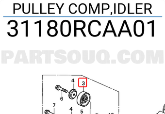 Honda 31180RCAA01 PULLEY COMP,IDLER