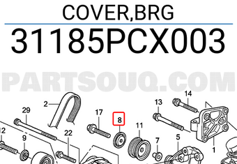 Honda 31185PCX003 COVER,BRG