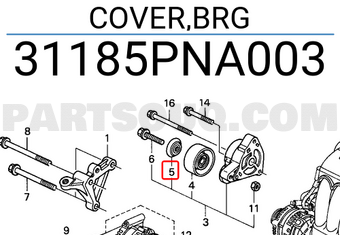 Honda 31185PNA003 COVER,BRG