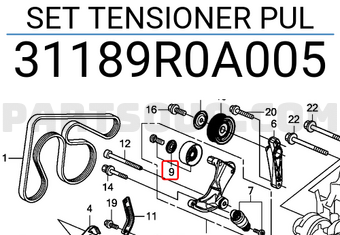 Honda 31189R0A005 SET TENSIONER PUL