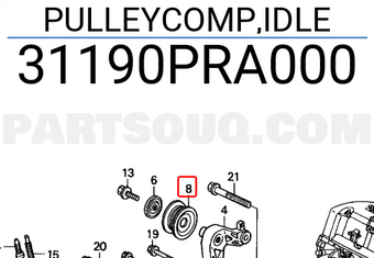 Honda 31190PRA000 PULLEYCOMP,IDLE