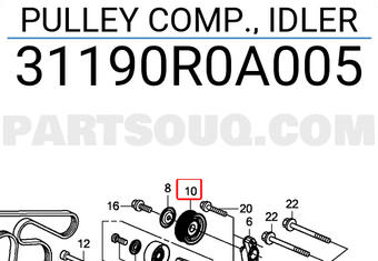 Honda 31190R0A005 PULLEY COMP., IDLER