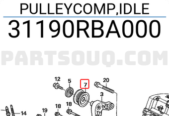 Honda 31190RBA000 PULLEYCOMP,IDLE