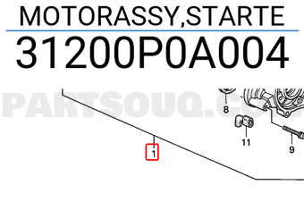 Honda 31200P0A004 MOTORASSY,STARTE