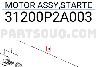 Honda 31200P2A003 MOTOR ASSY,STARTE