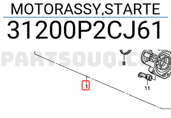 Honda 31200P2CJ61 MOTORASSY,STARTE