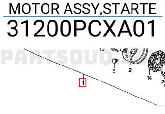 Honda 31200PCXA01 MOTOR ASSY,STARTE