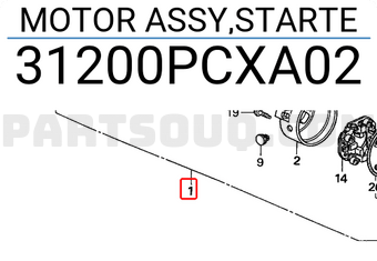 Honda 31200PCXA02 MOTOR ASSY,STARTE