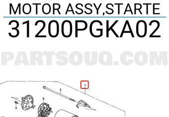 Honda 31200PGKA02 MOTOR ASSY,STARTE