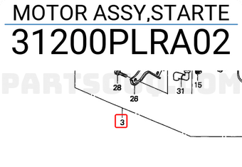 Honda 31200PLRA02 MOTOR ASSY,STARTE