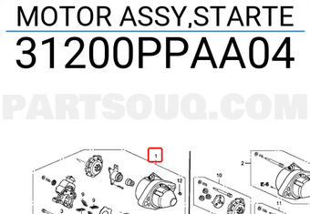 Honda 31200PPAA04 MOTOR ASSY,STARTE