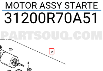 Honda 31200R70A51 MOTOR ASSY STARTE
