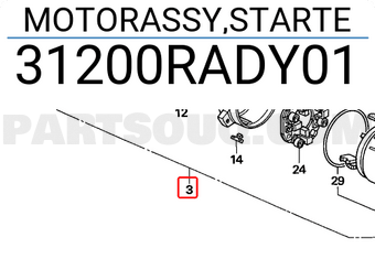 Honda 31200RADY01 MOTORASSY,STARTE