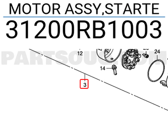 Honda 31200RB1003 MOTOR ASSY,STARTE