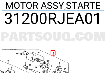 Honda 31200RJEA01 MOTOR ASSY,STARTE
