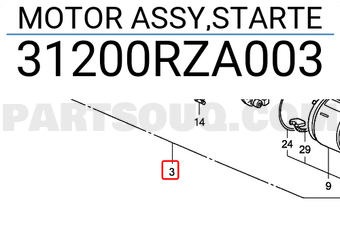 Honda 31200RZA003 MOTOR ASSY,STARTE