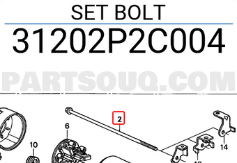 Honda 31202P2C004 SET BOLT