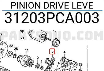 Honda 31203PCA003 PINION DRIVE LEVE