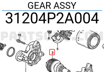 Honda 31204P2A004 GEAR ASSY