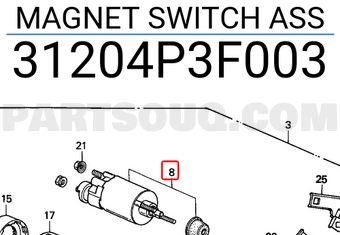 Honda 31204P3F003 MAGNET SWITCH ASS