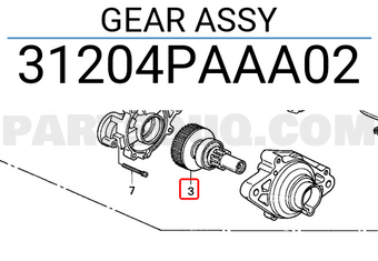 Honda 31204PAAA02 GEAR ASSY
