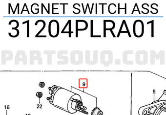 Honda 31204PLRA01 MAGNET SWITCH ASS