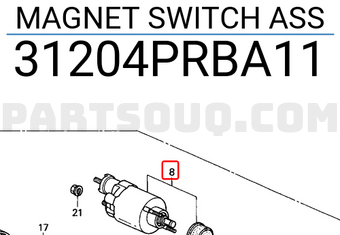 Honda 31204PRBA11 MAGNET SWITCH ASS