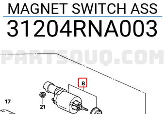 Honda 31204RNA003 MAGNET SWITCH ASS