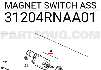 Honda 31204RNAA01 MAGNET SWITCH ASS
