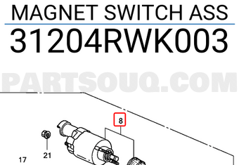 Honda 31204RWK003 MAGNET SWITCH ASS