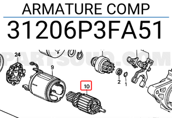 Honda 31206P3FA51 ARMATURE COMP