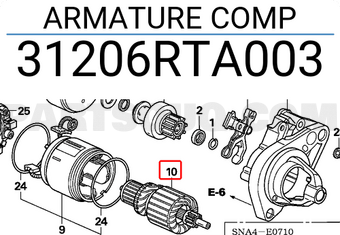 Honda 31206RTA003 ARMATURE COMP