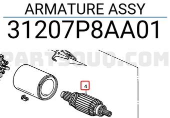Honda 31207P8AA01 ARMATURE ASSY