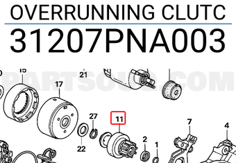 Honda 31207PNA003 OVERRUNNING CLUTC