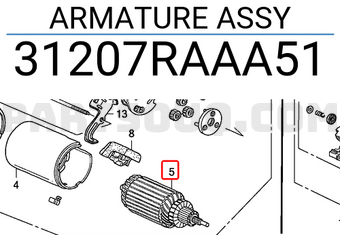 Honda 31207RAAA51 ARMATURE ASSY