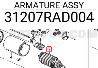 Honda 31207RAD004 ARMATURE ASSY