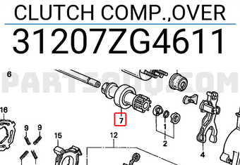 Honda 31207ZG4611 CLUTCH COMP.,OVER