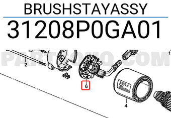 Honda 31208P0GA01 BRUSHSTAYASSY