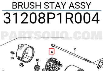 Honda 31208P1R004 BRUSH STAY ASSY