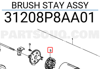 Honda 31208P8AA01 BRUSH STAY ASSY