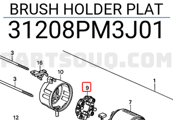 Honda 31208PM3J01 BRUSH HOLDER PLAT