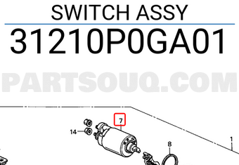 Honda 31210P0GA01 SWITCH ASSY