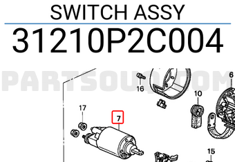 Honda 31210P2C004 SWITCH ASSY