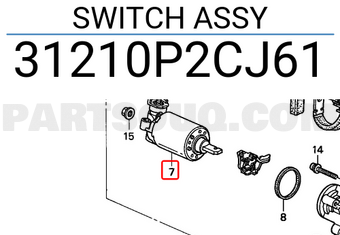 Honda 31210P2CJ61 SWITCH ASSY