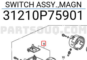 Honda 31210P75901 SWITCH ASSY.,MAGN