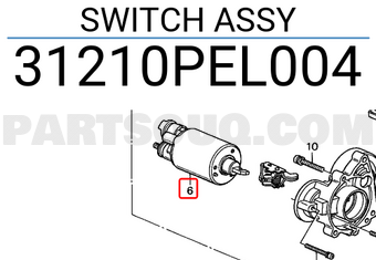 Honda 31210PEL004 SWITCH ASSY