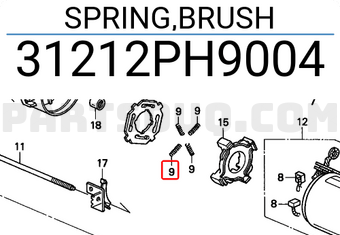 Honda 31212PH9004 SPRING,BRUSH