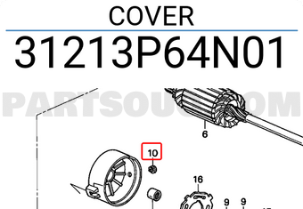 Honda 31213P64N01 COVER